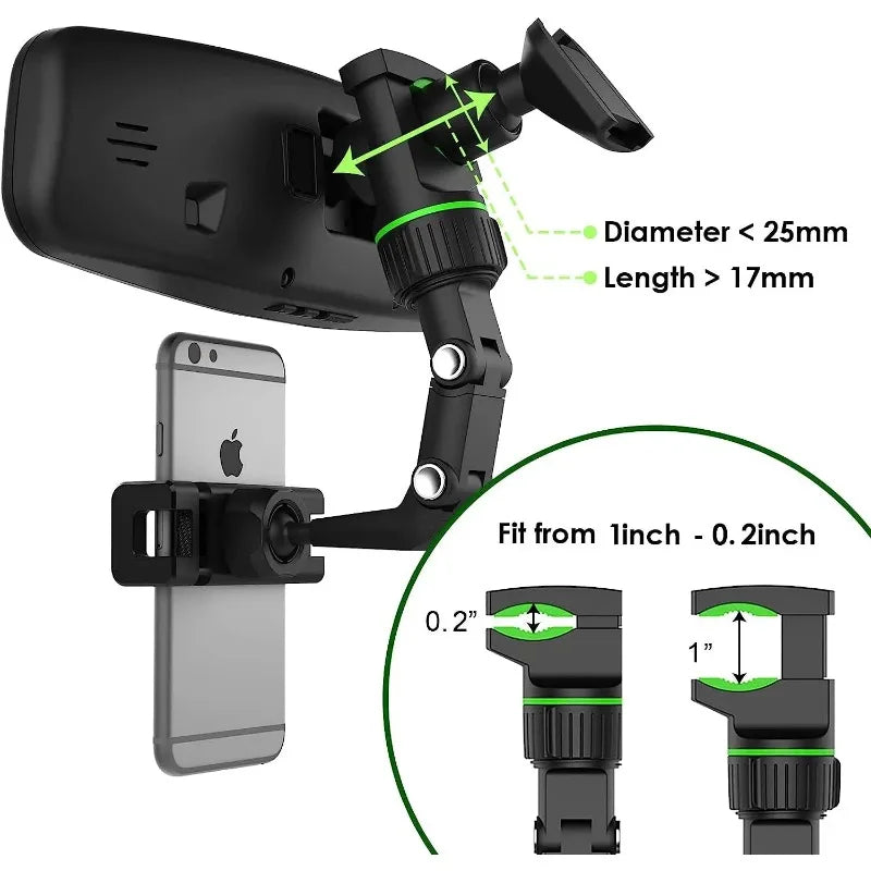 Multifunctional Rearview Mirror Phone Holder